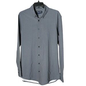 Mizzen Main Leeward Trim Fit Performance Shirt Men's Large Blue White #CC11-5